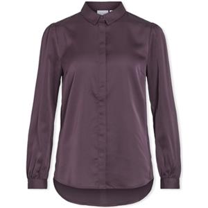 Vila viellette satin l/s shirt noos 14063320 plum perfect