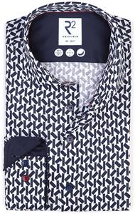 R2 Amsterdam R2 Overhemd Print Navy