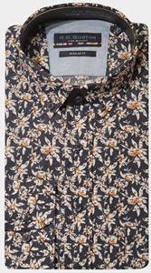 Bos Bright Blue R.b. boston casual hemd lange mouw regular fit cotton 427670/621