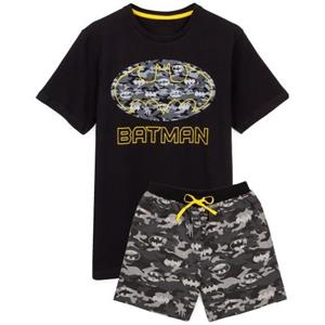 Batman herenlogo Camo korte pyjamaset S zwart/grijs