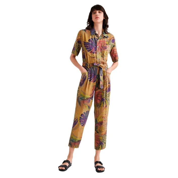 Desigual Tencel ™ jumpsuit met camoflower - GREEN