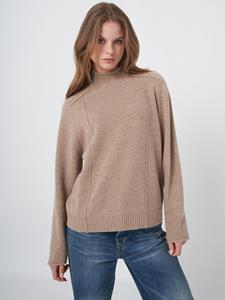REPEAT cashmere Wollen trui met zicthbare naden