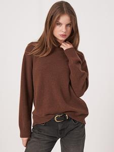 REPEAT cashmere Loose fit cashmere trui met hoge kraag