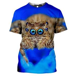 Bobby 2 Grappig Dier Spider 3D Print Zomer mannen O-hals T-shirt Casual Korte Mouw Oversized Trui Mode Streetwear Mannen Kleding 5XL