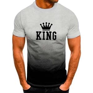 TIP723 Vintage T-shirts Voor Mannen Brief KONING Print Top Grafische T-shirt Oversized O-hals Korte Mouw Mode Streetwear Herenkleding 3XL