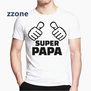 YSM Cotton Tshirt Man Vaderdagcadeau T-shirt Mannen Rock Super Dad Tops Tees Mode Zomer pop XL wit