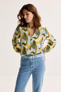 Mayerline Hemdblouse In Seersucker Met Aquarelprint