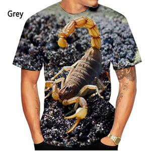 Bobby 2 Herenmode T-shirt Zomer Casual Scorpion 3D-print T-shirt met korte mouwen 4XL
