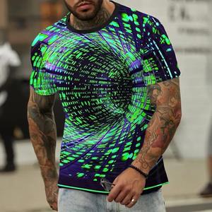 ETST 03 Mode T-shirt Voor Mannen 3d Lichtgevende Print Korte Mouwen Street Fashion T-shirt Mannelijke Herenkleding Oversized Top O-hals Trui XL