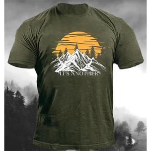 Xin nan zhuang 2024 Zomer T-shirt Voor Mannen Mountain Patroon 3d Print Heren T-shirts Nieuwe Mode Tees Sportkleding Gym Tops Homme casual Kleding XS