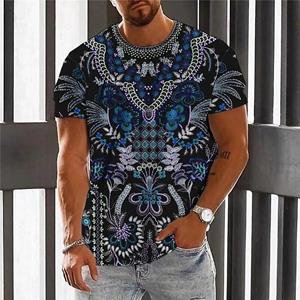 ETST 07 Etnische heren T-shirt 3D-print Korte mouwen Zomer Casual Mode Korte mouwen O-hals T-shirt voor heren Oversized kleding XL