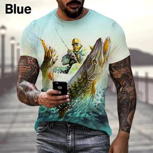 Bobby 2 Hobby Karpervissen 3D Print T-shirt Herenmode Persoonlijkheid Ronde Hals Korte MouwenTops XXXL