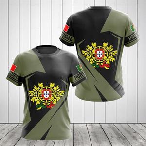Bobby 2 Portugal Nationaal Vlag Embleem T-shirt Voor Heren Portugese Grafische Tops T-shirts 3D Camouflage Print T-shirt Korte Mouwen XL