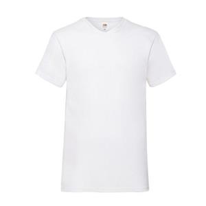Fruit Of The Loom Mens Valueweight Plain V Neck T-Shirt XL wit