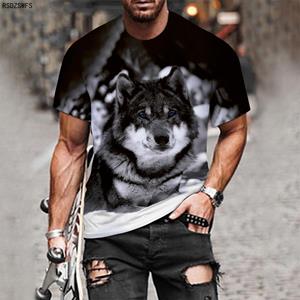 ETST WENDY 05 Paar Wolf Print T-shirt Mannen 3D T-shirt Drop Ship Top Korte Mouw Camiseta Ronde Hals T-shirt Fashion Casual merk S