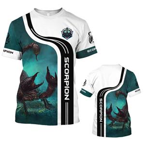 Subilier Dier Mannen T-shirt Zomer Korte Mouw Schorpioen 3D Print Grappige T-shirts Fashion Casual Mannelijke Sportshirt Oversized Heren Kleding S