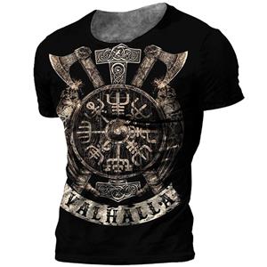Subilier Vintage mannen T-shirt 3d Viking Print Tops Tees Zomer Tops Casual Losse T-shirts Mannelijke Kleding O-hals hip Hop Straat Sweatshirt 4XL