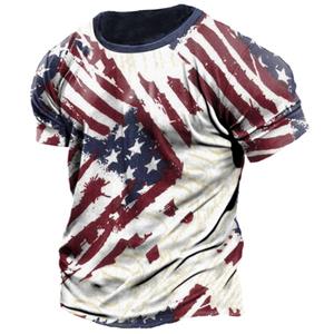 ETST 07 Heren T-shirt Retro 3D Vlag Print Straat Kleding Hip Hop O-hals Retro Tops Herenkleding Mode Korte Mouw Grote T-shirts 6XL