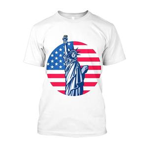 Xin nan zhuang 3D Vrijheidsbeeld Gedrukt Amerikaanse Vlag Grafische T-shirts Voor Mannen Casual Harajuku Mode T-shirts Unisex Kleding Top XXL