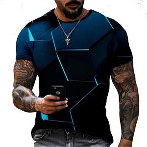 Subilier 3D Cartoon Patroon Korte Mouw Zomer Trend Mode Straat Hip Hop Stijl Losse Comfortabele Ronde Hals T-shirt Herenkleding S