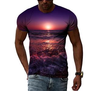 Chengyu Zomer Strand Landschap Grafische T-shirts Voor Mannen Mode Persoonlijkheid Print T-shirts Hip Hop Harajuku Trend T-shirts Met Korte Mouwen L