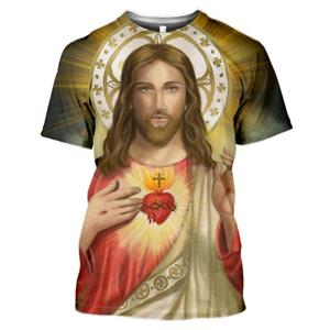 Subilier Anime God 3D Afdrukken T-shirt Jezus Casual Streetwear Mannen Harajuku Mode Camisetas Hombre O-hals Top Tees XS
