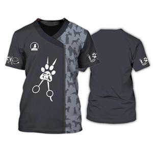 ETST WENDY 005 Pet Groomer T-shirts Hond Kat Verzorging 3D Print Streetwear Mannen Vrouwen Mode Oversized T-shirt Cosplay Tees Tops Uniform Kleding L