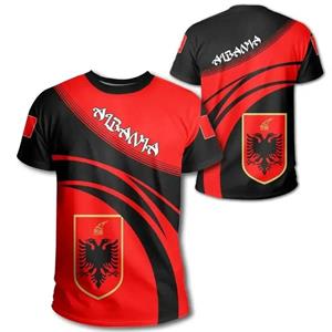 Xuhaijian02 Albanië Vlag Grafische T-shirts Albanees Nationaal Embleem 3D Print T-shirt Voor Mannen Kleding Sport Contest Jersey Eagle Tee jongen Tops M