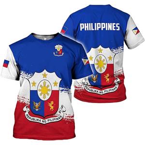 Xuhaijian02 Nieuwe 3D De Vlag Van De Filipijnen Bedrukt T-shirt Het Filipijnse Wapenschild Spirituele Totem Grafische T-shirts Voor Mannen Vintage Top XXL