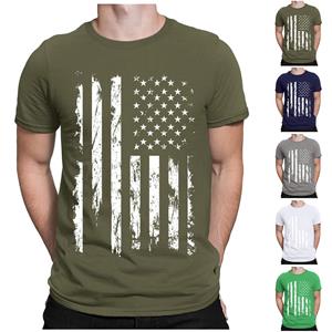 Niubiplus Heren T-shirt met korte mouwen, bedrukt, zomer, ronde hals, top, trend, casual sweatshirt XXL
