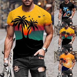 Xingben Four Heren T-shirts Casual shirts met korte mouwen Mode bedrukt retro-shirt met korte mouwen XXL zwart