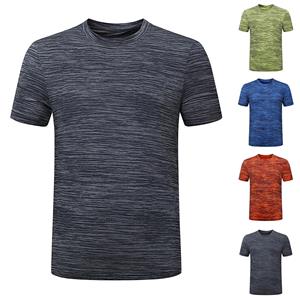 Xingben Four Heren zomer casual O-hals T-shirt Fitness Sport sneldrogende ademende topblouse XXXXL blauw