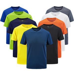 Niubiplus Heren zomer casual outdoor T-shirt grote maten sport sneldrogende ademende effen kleur tops XXXXXL
