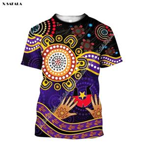 ETST 03 Australië Aboriginal vlag hand cadeau 3D print melkvezel ademend sportief T-shirt zomer heren casual top XL