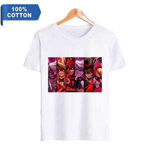 Tooyoo Anime Hazbin Hotel T-shirts Harajuku Vintage Gewassen T-shirt Voor Mannen Hip Hop Streetwear Oversize T-shirt S marineblauwe kleur