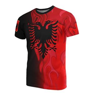 Xuhaijian02 Albanië Vlag Grafische T-shirts Albanees Nationaal Embleem 3D Print T-shirt Voor Mannen Kleding Sport Contest Jersey Eagle Tee jongen Tops L