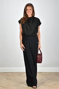 Jucca wide leg broek met plooien zwart