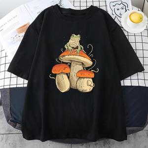 Enter Boutique Sports Clothing Collection Cottagecore Aesthetic Mushroom Dark Academia Frog Grappig T-shirt Heren Casual Oversize Katoen Korte Mouw Straat Hip Hop T-shirts XS