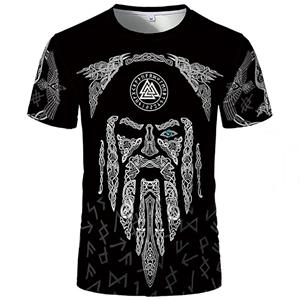ETST WENDY Zomer Viking Warriors T-shirt voor Mannen Korte Mouw Harajuku T-shirt heren Unisex Tops Losse Tee Casual Kleding Oversized S