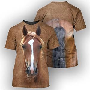 ETST WENDY Mode Schapen Stier Ezel Paard T-shirt Mannen Cool Animal 3d Animal Alpaca Print Korte Mouwen Zomer Straat T-shirt kinderkleding S