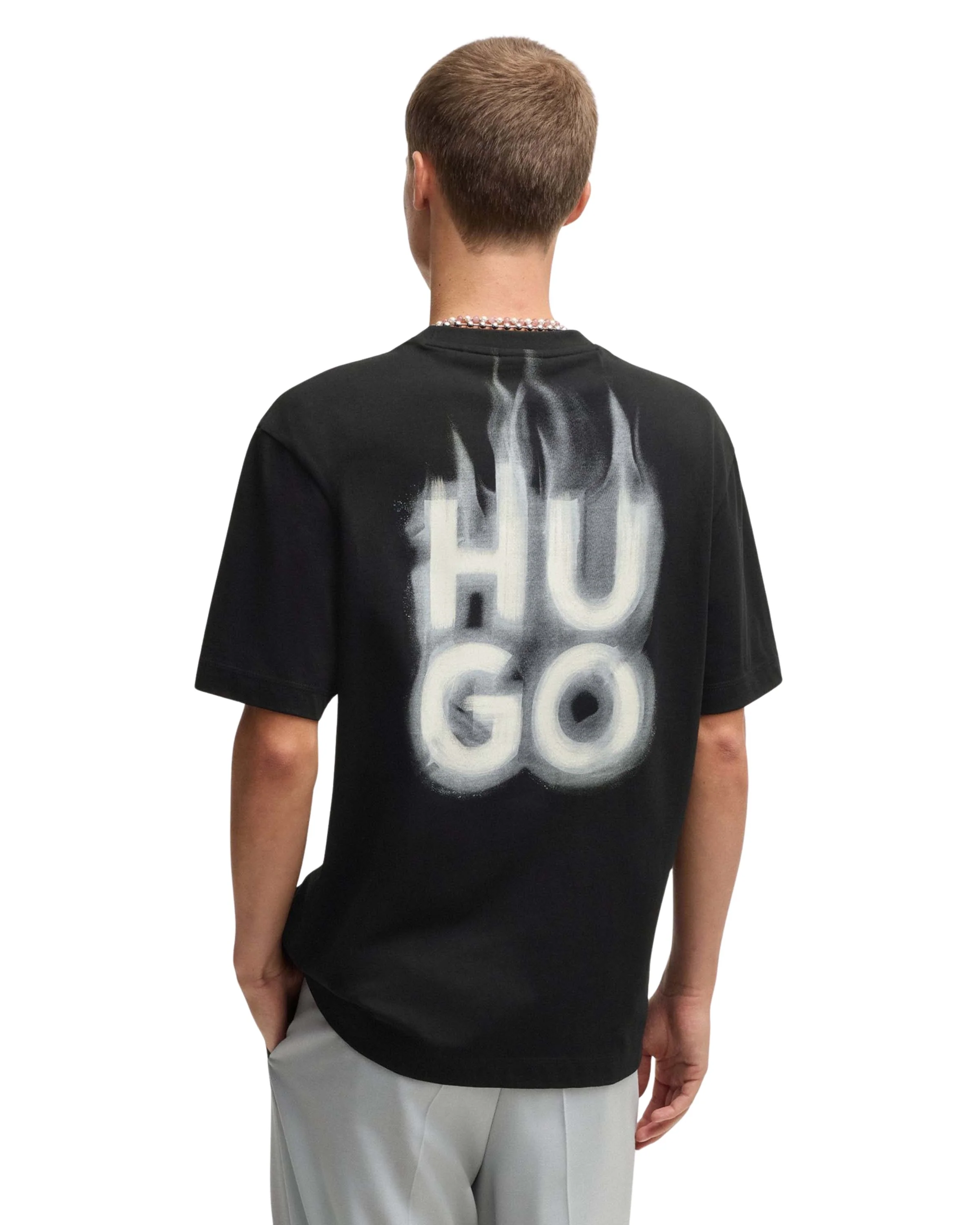 HUGO T-shirt met labelprint, model 'Dalsar'