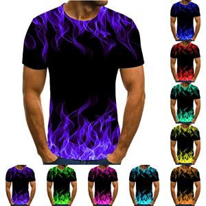 Niubiplus Heren T-shirt met korte mouwen, bedrukt, zomer, ronde hals, top, trend, casual sweatshirt M groen
