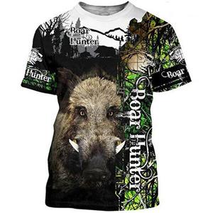 ETST 07 Camo Hunting Animals Wild Boar Dames Heren T-shirt 3D Print Korte Mouw Tee Tops Casual O Hals Streetwear T-shirts Hombre Ropa L