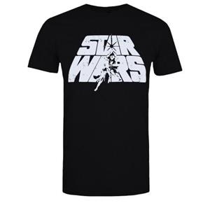 Star Wars heren retro logo katoenen T-shirt M bordeaux