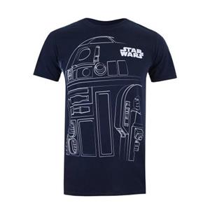 Star Wars heren R2-D2 T-shirt S Vloot/grijs