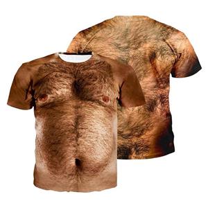 Factory Outlet Clothing SONSPEE borst haar spier spoof print T-shirt aap gezicht grappige Harajuku casual korte mouwen oversized mannen vrouwen tops XXXXL