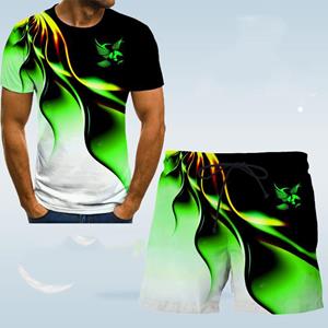 ETST WENDY 005 Herenmode Eagle print mode 3D T-shirt designer heren pak overhemd fancy Hawaiian Beach print heren shirt met korte mouwen Top S