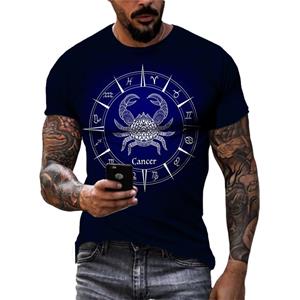 ETST WENDY 05 Zomer Heren Nieuwe 12 Sterrenbeelden grafische t-shirts Europa en Amerika Mode Persoonlijkheid Street Style Gedrukte T-shirts met korte mouwen S