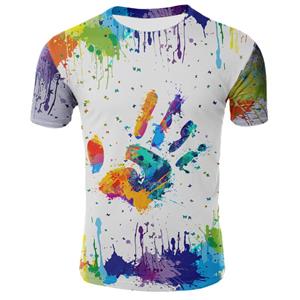 ETST WENDY 005 Hot Grote Palm Patroon T-shirt Voor Mannen Casual O-hals Korte Mouwen T-shirts Trend Ademend Persoonlijkheid Grafische T-shirts 2XL