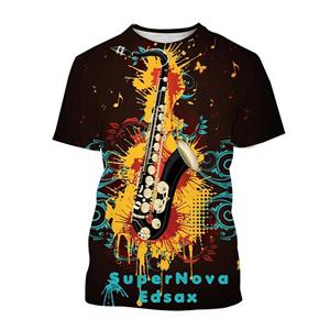 ETST WENDY 05 Muziekinstrument Saxofoon T-shirt Zomer heren Casual Muziek Kunst Korte Mouw Tee Hip Hop Persoonlijkheid harajuku Print Tops S